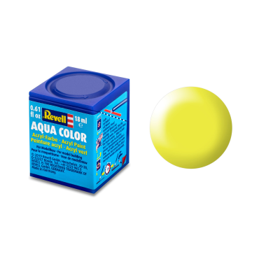 TINTA ACRÍLICA AQUA COLOR SOLÚVEL EM ÁGUA AMARELO LUMINOSO SEDA 18ML 312 REVELL REV 36312
